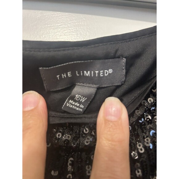 Limited Black Sequin Pants High Rise Wide Leg Side Zip Women’s Size 16  W Party - Picture 2 of 6